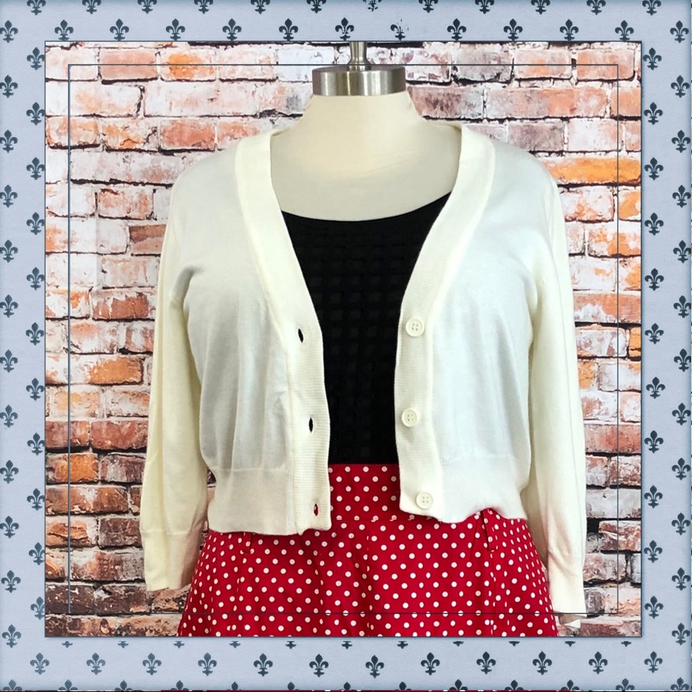 ModCloth Dream of the Crop Cardigan in Ivory 1X